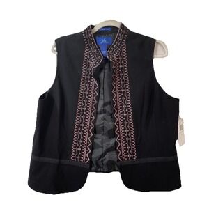 NWT J H Collectibles Women Vest Size 14 Vintage Romantics Embroidered
